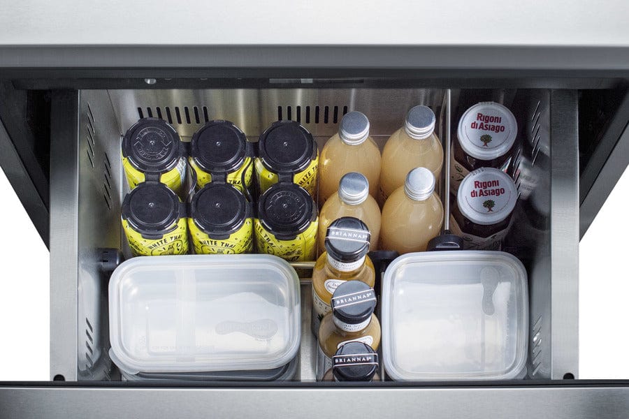 Summit Refrigeration + Cooling Summit 24&quot; Wide 2-Drawer All-Refrigerator / 4.8 cu.ft. Capacity, ADA Compliant, Panel-Ready Drawer Fronts, Stainless Steel Construction, Professional Handles, Adjustable Height / ADRD24PNR