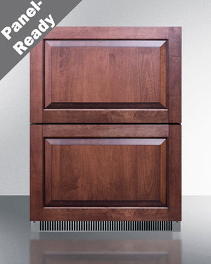 Summit Refrigeration + Cooling Summit 24" Wide 2-Drawer All-Refrigerator / 4.8 cu.ft. Capacity, ADA Compliant, Panel-Ready Drawer Fronts, Stainless Steel Construction, Professional Handles, Adjustable Height / ADRD24PNR