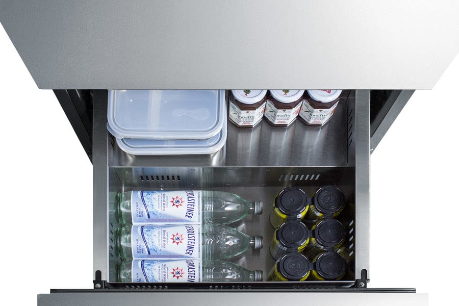 Summit Refrigeration + Cooling Summit 24&quot; Wide 2-Drawer All-Refrigerator / 4.8 cu.ft. Capacity, ADA Compliant, Panel-Ready Drawer Fronts, Stainless Steel Construction, Professional Handles, Adjustable Height / ADRD24PNR