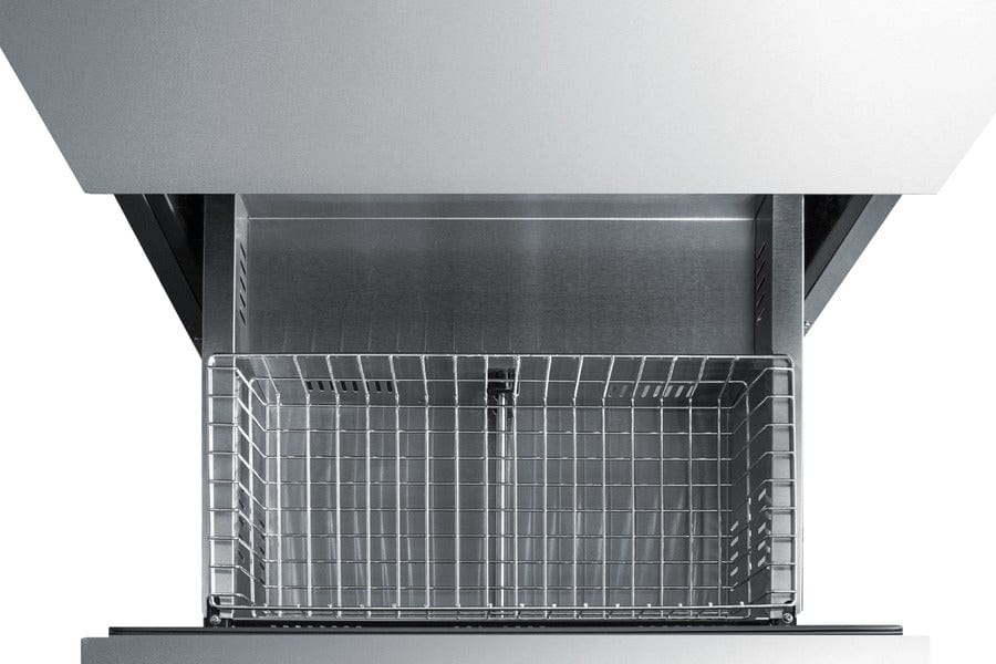 Summit Refrigeration + Cooling Summit 24&quot; Wide 2-Drawer All-Refrigerator / 4.8 cu.ft. Capacity, ADA Compliant, Panel-Ready Drawer Fronts, Stainless Steel Construction, Professional Handles, Adjustable Height / ADRD24PNR