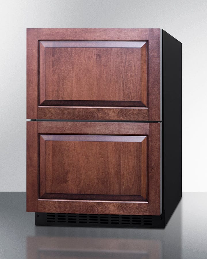 Summit Refrigeration + Cooling Summit 24&quot; Wide 2-Drawer Refrigerator-Freezer / 3.32 cu.ft. Capacity, ADA Compliant, Stainless Steel Drawers, Panel-Ready Drawer Fronts, Professional Handles, Frost-Free Operation / ADRF244