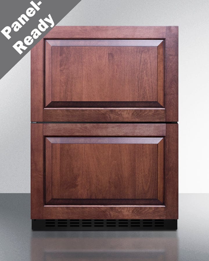 Summit Refrigeration + Cooling Summit 24&quot; Wide 2-Drawer Refrigerator-Freezer / 3.32 cu.ft. Capacity, ADA Compliant, Stainless Steel Drawers, Panel-Ready Drawer Fronts, Professional Handles, Frost-Free Operation / ADRF244
