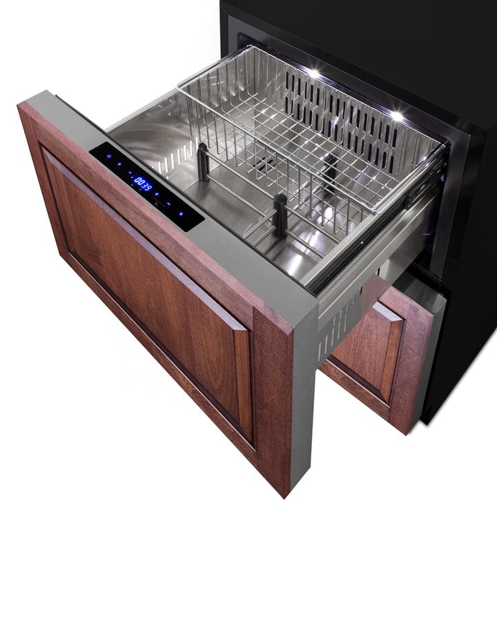 Summit Refrigeration + Cooling Summit 24&quot; Wide 2-Drawer Refrigerator-Freezer / 3.32 cu.ft. Capacity, ADA Compliant, Stainless Steel Drawers, Panel-Ready Drawer Fronts, Professional Handles, Frost-Free Operation / ADRF244