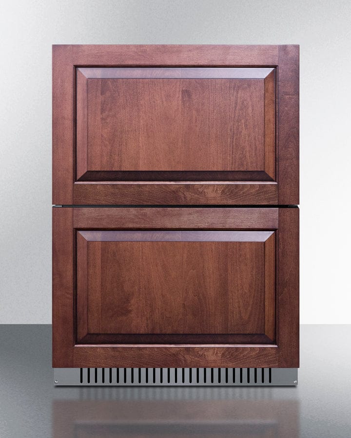 Summit Refrigeration + Cooling Summit 24&quot; Wide 2-Drawer Refrigerator-Freezer / 3.32 cu.ft. Capacity, ADA Compliant, Stainless Steel Drawers, Panel-Ready Drawer Fronts, Professional Handles, Frost-Free Operation, Digital Thermostat / ADRF244CSS