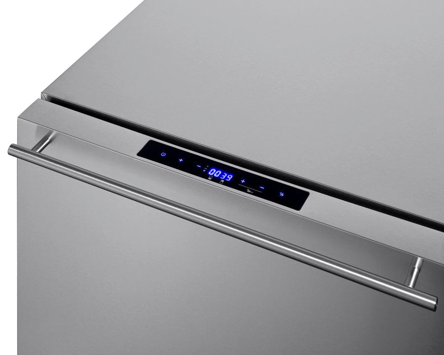 Summit Refrigeration + Cooling Summit 24&quot; Wide 2-Drawer Refrigerator-Freezer / 3.32 cu.ft. Capacity, ADA Compliant, Stainless Steel Drawers, Panel-Ready Drawer Fronts, Professional Handles, Frost-Free Operation, Digital Thermostat / ADRF244CSS