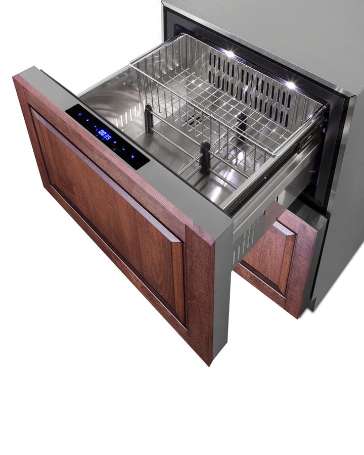 Summit Refrigeration + Cooling Summit 24&quot; Wide 2-Drawer Refrigerator-Freezer / 3.32 cu.ft. Capacity, ADA Compliant, Stainless Steel Drawers, Panel-Ready Drawer Fronts, Professional Handles, Frost-Free Operation, Digital Thermostat / ADRF244CSS