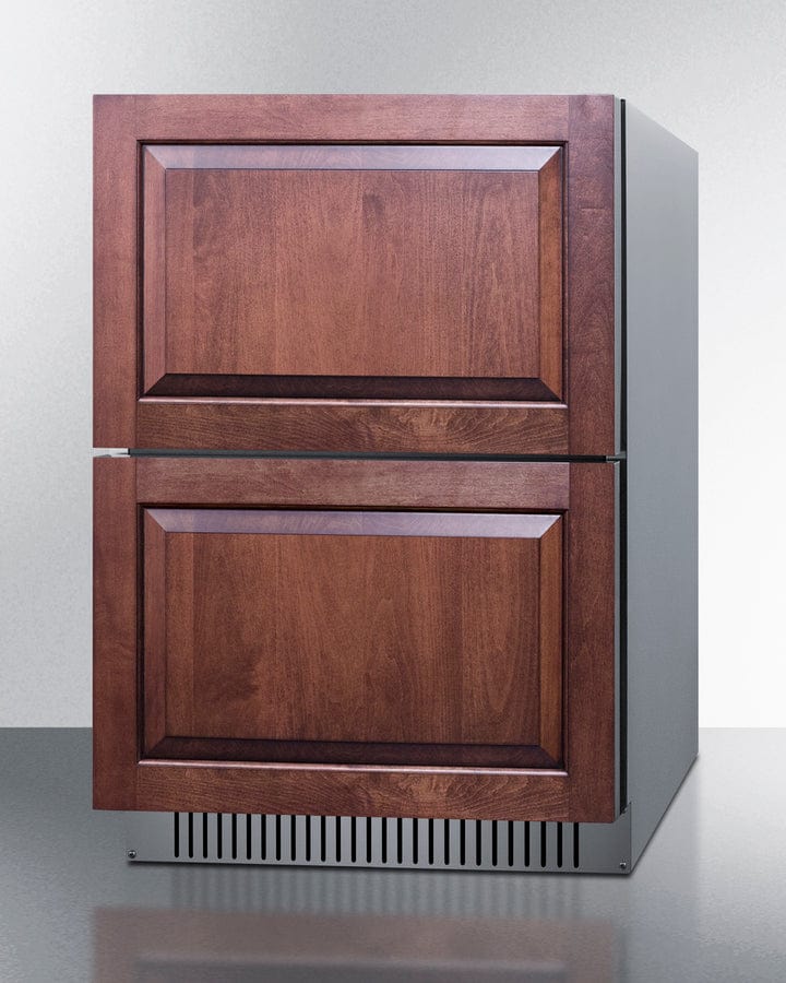 Summit Refrigeration + Cooling Summit 24&quot; Wide 2-Drawer Refrigerator-Freezer / 3.32 cu.ft. Capacity, ADA Compliant, Stainless Steel Drawers, Panel-Ready Drawer Fronts, Professional Handles, Frost-Free Operation, Digital Thermostat / ADRF244CSS