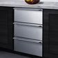 Summit Refrigeration + Cooling Summit 24" Wide Built-In 3-Drawer Outdoor All-Refrigerator with Stainless Steel Fronts and Black Cabinet / SP6DS3DOS