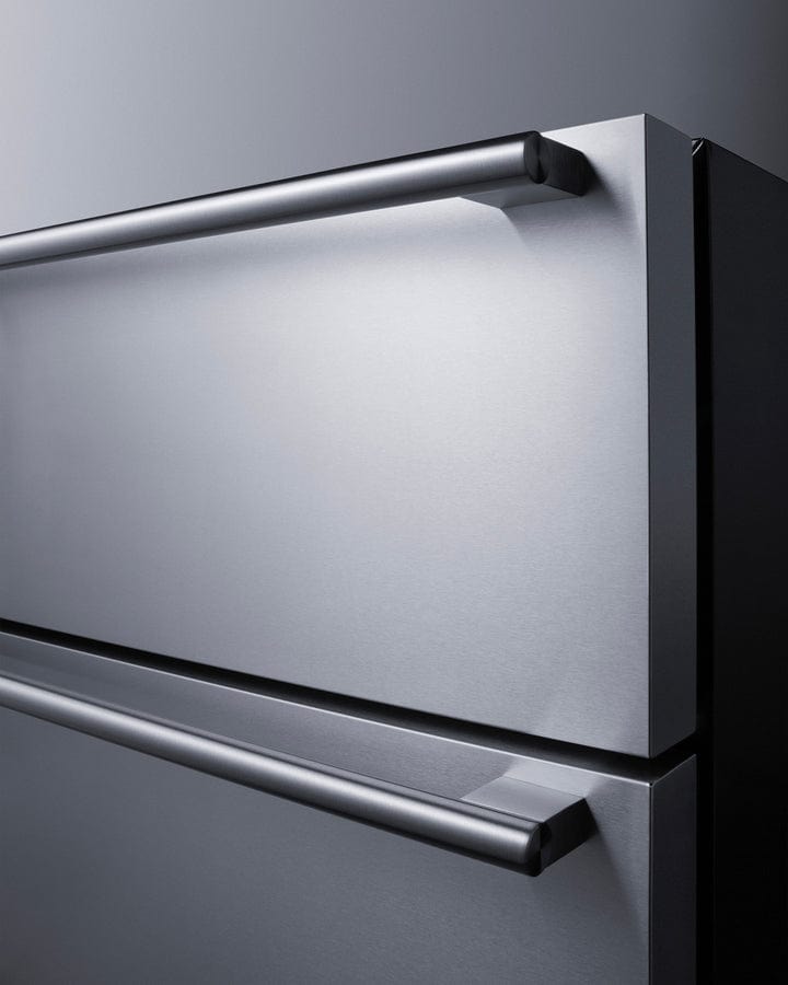Summit Refrigeration + Cooling Summit 24" Wide Built-In 3-Drawer Outdoor All-Refrigerator with Stainless Steel Fronts and Black Cabinet / SP6DS3DOS