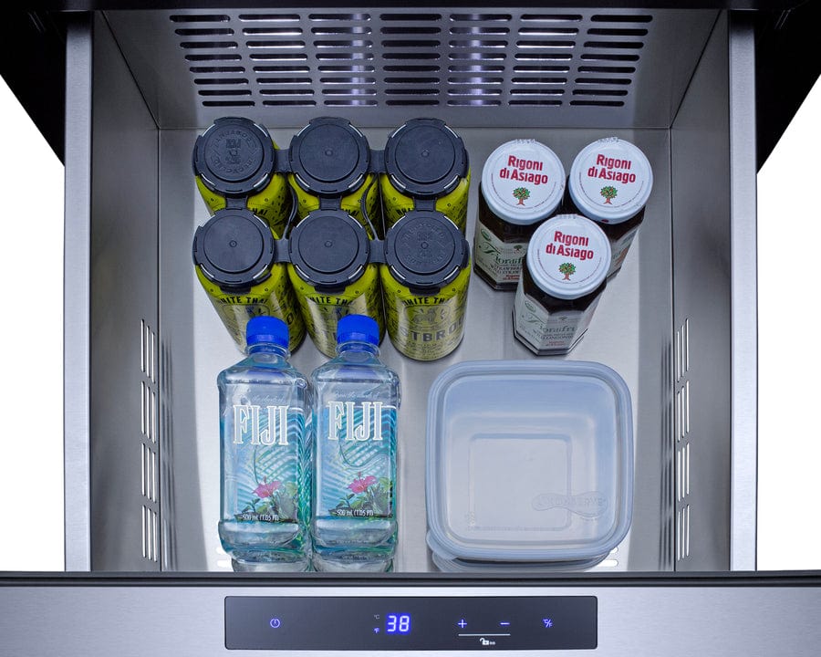 Summit Refrigeration + Cooling Summit 24" Wide Built-In 3-Drawer Outdoor All-Refrigerator with Stainless Steel Fronts and Black Cabinet / SP6DS3DOS