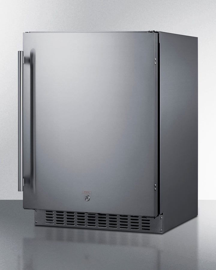 Summit Refrigeration + Cooling Summit 24" Wide Built-In All-Refrigerator, ADA Compliant / 3.1 cu.ft. Capacity, Adjustable Height, Stainless Steel, Factory installed Lock, Professional Handle / ASDS2413CSS