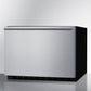 Summit Refrigeration + Cooling Summit 24" Wide Built-In Drawer Refrigerator / 2.0 cu.ft. Capacity, Panel-ready Drawer Front, 304 Grade Stainless Steel Drawer, Digital Thermostat, LED Lighting, Drawer divider / SDR24