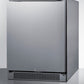 Summit Refrigeration + Cooling Summit 24" Wide Built-In Outdoor All-Refrigerator / 4.6 cu.ft. Capacity, Stainless Steel Door, Frost-Free Operation, White Interior, Factory Installed Lock, Adjustable Glass Shelves / SPR623OSCSS
