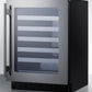 Summit Refrigeration + Cooling Summit 24" Wide Built-In Wine Cellar / 3.25 cu.ft. Capacity, ADA Compliant Design, Adjustable Height, Stainless Steel Interior, Double Pane Tempered Glass Door, Seamless Stainless Steel Door Trim, Factory Installed Lock / ASDW2412