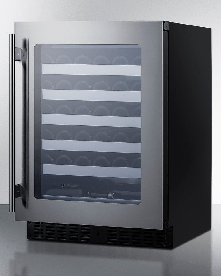 Summit Refrigeration + Cooling Summit 24&quot; Wide Built-In Wine Cellar / 3.25 cu.ft. Capacity, ADA Compliant Design, Adjustable Height, Stainless Steel Interior, Double Pane Tempered Glass Door, Seamless Stainless Steel Door Trim, Factory Installed Lock / ASDW2412