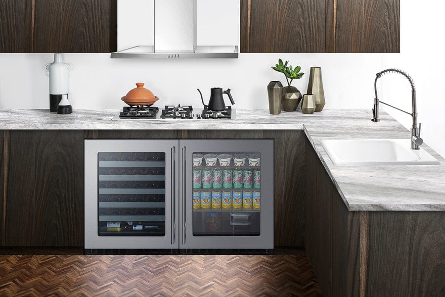Summit Refrigeration + Cooling Summit 24&quot; Wide Built-In Wine Cellar / 3.25 cu.ft. Capacity, ADA Compliant Design, Adjustable Height, Stainless Steel Interior, Double Pane Tempered Glass Door, Seamless Stainless Steel Door Trim, Factory Installed Lock / ASDW2412