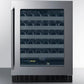Summit Refrigeration + Cooling Summit 24" Wide Built-In Wine Cellar / 3.25 cu.ft. Capacity, ADA Compliant Design, Adjustable Height, Stainless Steel Interior, Double Pane Tempered Glass Door, Seamless Stainless Steel Door Trim, Factory Installed Lock / ASDW2412