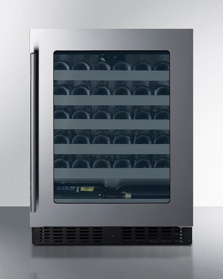 Summit Refrigeration + Cooling Summit 24" Wide Built-In Wine Cellar / 3.25 cu.ft. Capacity, ADA Compliant Design, Adjustable Height, Stainless Steel Interior, Double Pane Tempered Glass Door, Seamless Stainless Steel Door Trim, Factory Installed Lock / ASDW2412