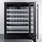 Summit Refrigeration + Cooling Summit 24" Wide Built-In Wine Cellar / 3.25 cu.ft. Capacity, ADA Compliant Design, Adjustable Height, Stainless Steel Interior, Double Pane Tempered Glass Door, Seamless Stainless Steel Door Trim, Factory Installed Lock / ASDW2412