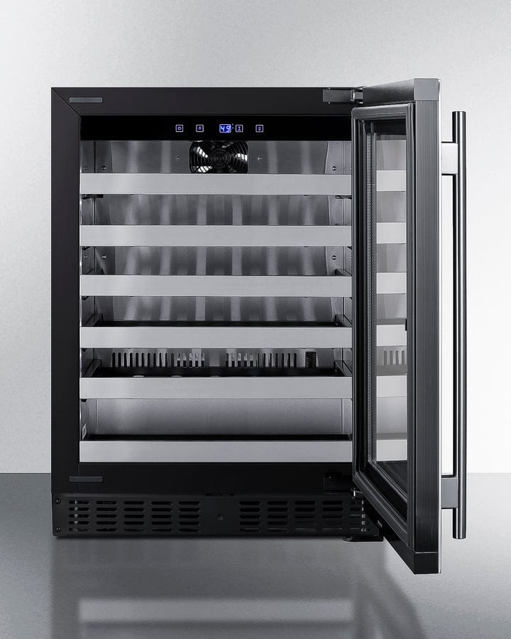 Summit Refrigeration + Cooling Summit 24&quot; Wide Built-In Wine Cellar / 3.25 cu.ft. Capacity, ADA Compliant Design, Adjustable Height, Stainless Steel Interior, Double Pane Tempered Glass Door, Seamless Stainless Steel Door Trim, Factory Installed Lock / ASDW2412