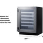Summit Refrigeration + Cooling Summit 24" Wide Built-In Wine Cellar / 3.25 cu.ft. Capacity, ADA Compliant Design, Adjustable Height, Stainless Steel Interior, Double Pane Tempered Glass Door, Seamless Stainless Steel Door Trim, Factory Installed Lock / ASDW2412