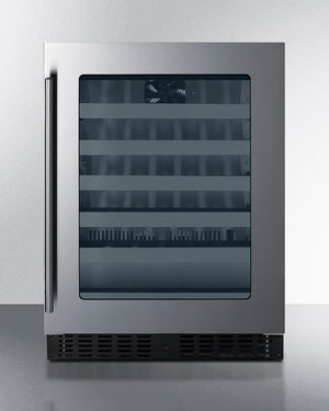 Summit Refrigeration + Cooling Summit 24" Wide Built-In Wine Cellar / 3.25 cu.ft. Capacity, ADA Compliant Design, Adjustable Height, Stainless Steel Interior, Double Pane Tempered Glass Door, Seamless Stainless Steel Door Trim, Factory Installed Lock / ASDW2412