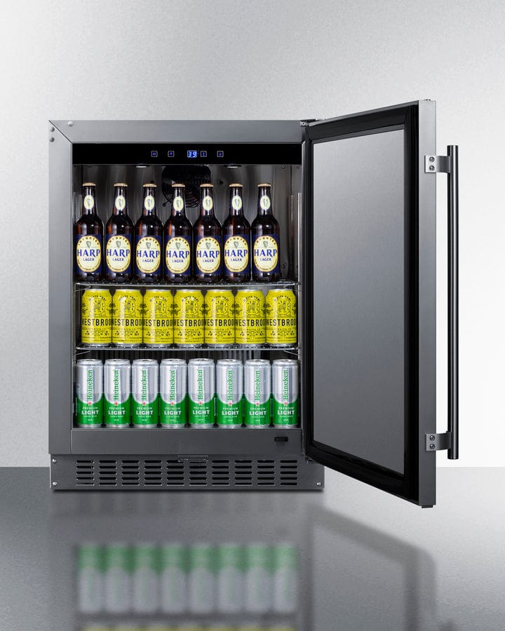 Summit Refrigeration + Cooling Summit 24" Wide Outdoor All-Refrigerator, ADA Compliant / 3.1 cu.ft. Capacity, Adjustable Height, Stainless Steel, Factory Installed Lock / SPR618OSADA