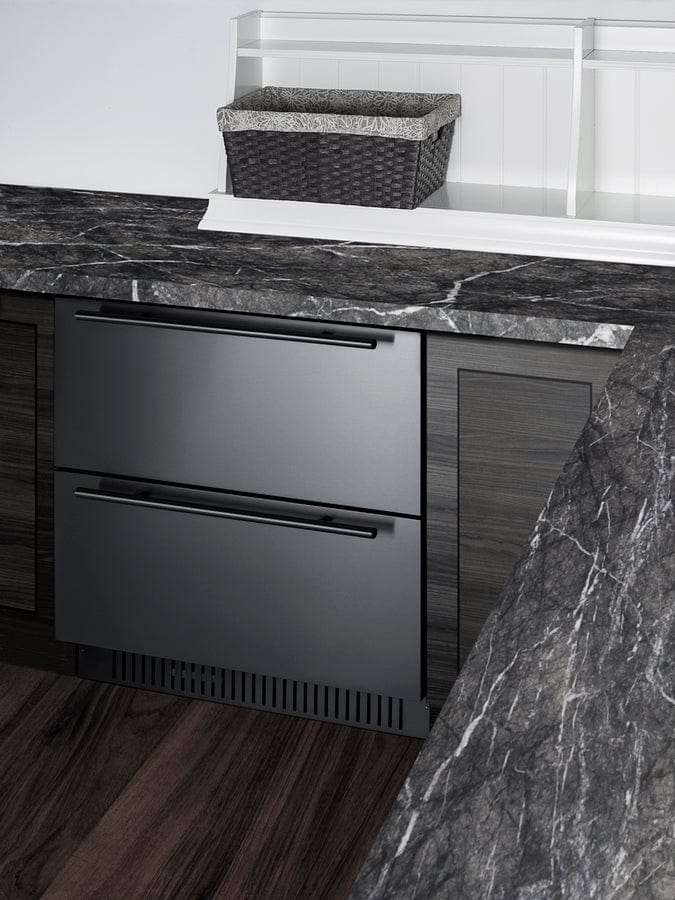 Summit Refrigeration + Cooling Summit 27" Wide 2-Drawer All-Refrigerator / 4.83 cu.ft. Capacity, Stainless Steel Drawers,  Panel-Ready Drawer Fronts, Wide Temperature Range, Professional Handles / SPR275OS2D