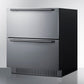 Summit Refrigeration + Cooling Summit 27" Wide 2-Drawer All-Refrigerator, ADA Compliant / 4.83 cu.ft. Capacity, Panel-ready Drawer Front, Stainless Steel Drawers, Wide temperature range / SPR275OS2DADA