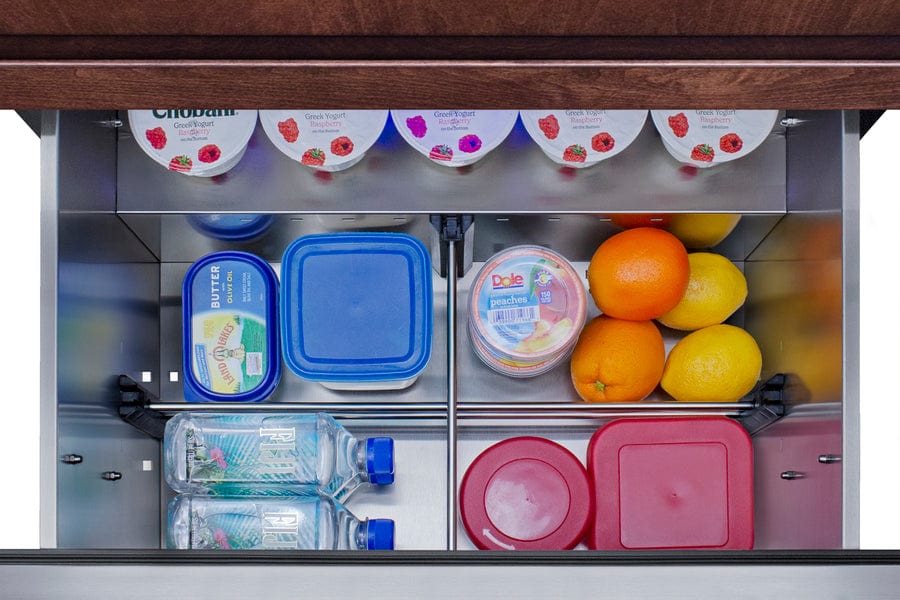 Summit Refrigeration + Cooling Summit 27" Wide 2-Drawer All-Refrigerator (Panels Not Included / 4.83 cu.ft. Capacity, Stainless Steel Drawers,  Panel-Ready Drawer Fronts, Wide Temperature Range, Professional Handles / SPR275OS2DPNR