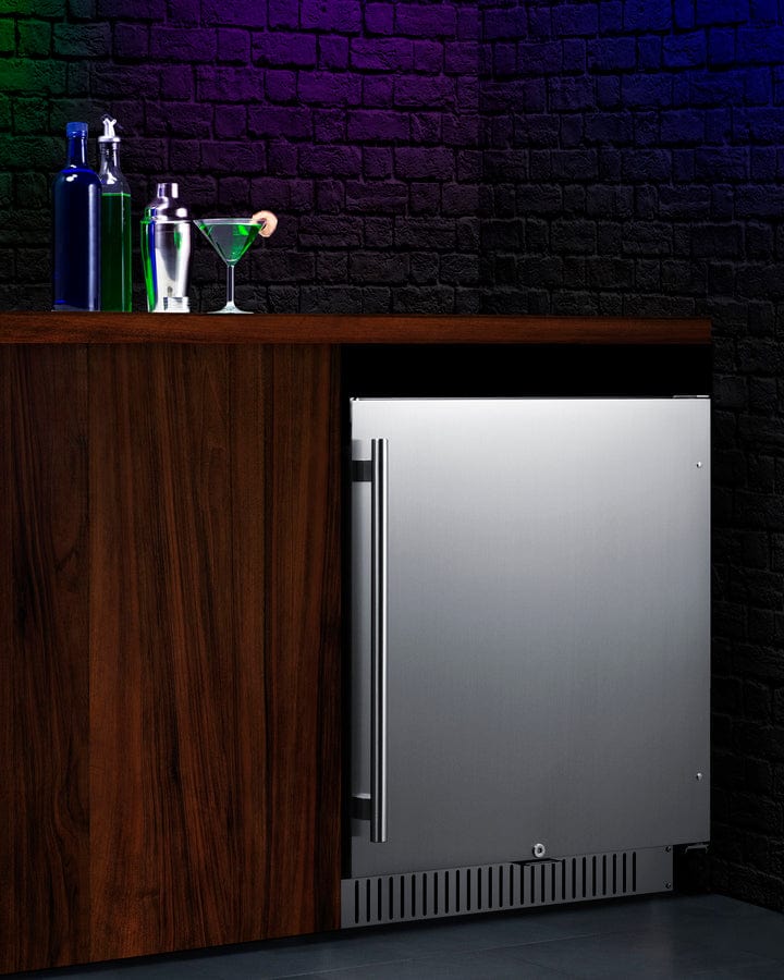 Summit Refrigeration + Cooling Summit 27&quot; Wide Built-In All-Refrigerator / 4.98 cu.ft. Capacity, ADA Compliant, Built-In Capable, Digital Control Panel, Factory Installed Lock, Stainless Steel Door / FF27BSSADA