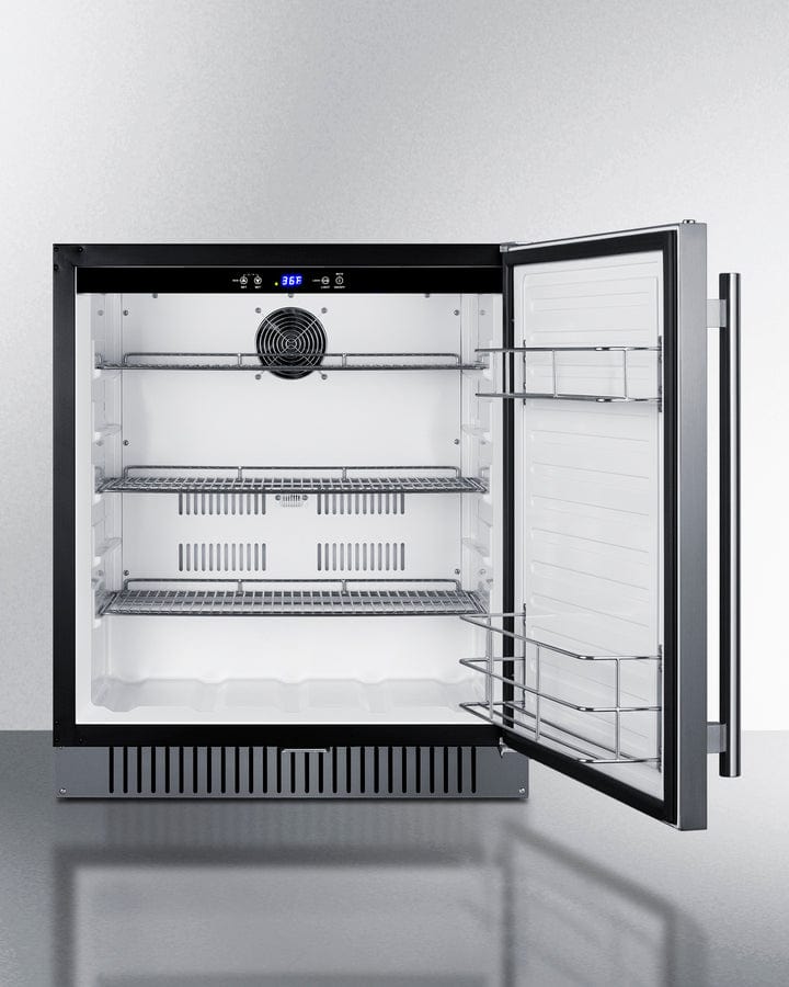 Summit Refrigeration + Cooling Summit 27&quot; Wide Built-In All-Refrigerator / 4.98 cu.ft. Capacity, ADA Compliant, Built-In Capable, Digital Control Panel, Factory Installed Lock, Stainless Steel Door / FF27BSSADA