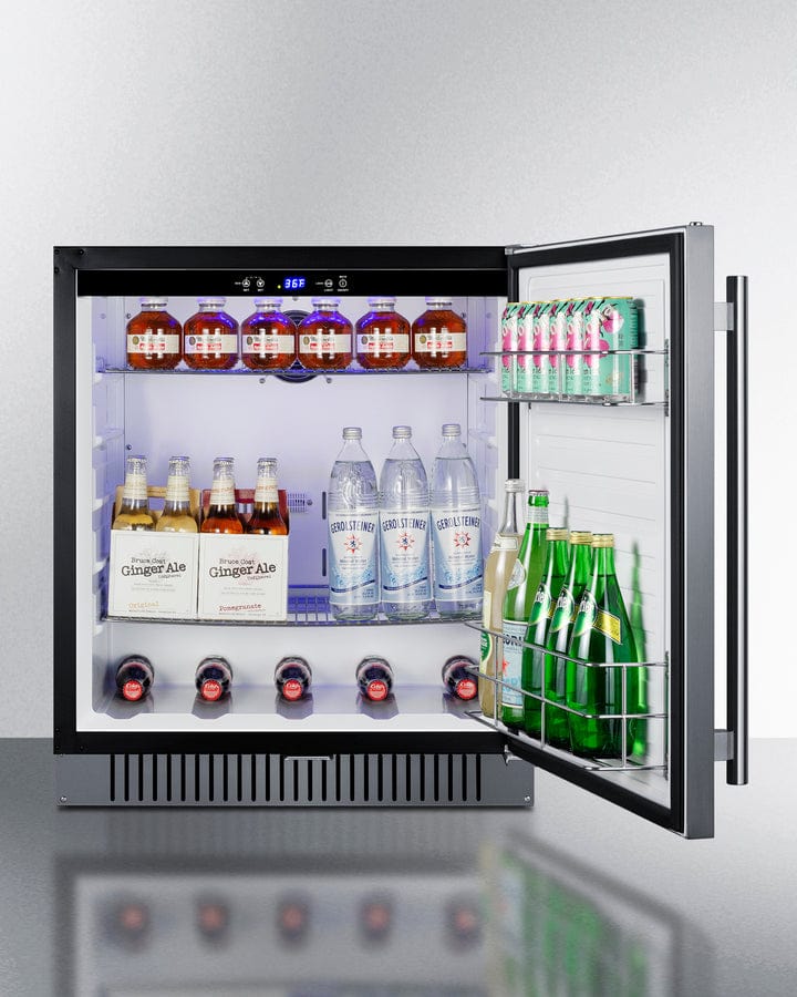 Summit Refrigeration + Cooling Summit 27&quot; Wide Built-In All-Refrigerator / 4.98 cu.ft. Capacity, ADA Compliant, Built-In Capable, Digital Control Panel, Factory Installed Lock, Stainless Steel Door / FF27BSSADA
