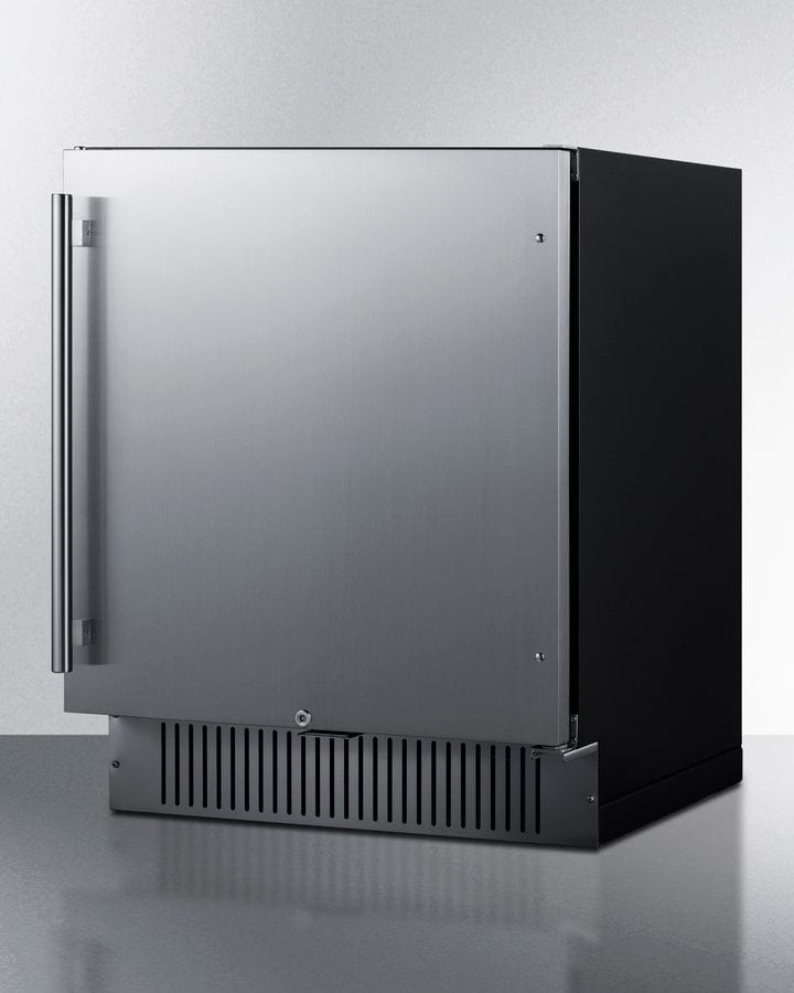 Summit Refrigeration + Cooling Summit 27&quot; Wide Built-In All-Refrigerator / 4.98 cu.ft. Capacity, Built-In Capable, Digital Control Panel, Factory Installed Lock, Stainless Steel Door, White Interior, Adjustable Shelving / FF27BSS