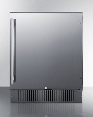 Summit Refrigeration + Cooling Summit 27" Wide Built-In All-Refrigerator / 4.98 cu.ft. Capacity, Built-In Capable, Digital Control Panel, Factory Installed Lock, Stainless Steel Door, White Interior, Adjustable Shelving / FF27BSS