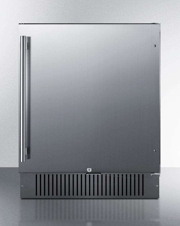Summit Refrigeration + Cooling Summit 27&quot; Wide Built-In All-Refrigerator / 4.98 cu.ft. Capacity, Built-In Capable, Digital Control Panel, Factory Installed Lock, Stainless Steel Door, White Interior, Adjustable Shelving / FF27BSS