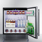 Summit Refrigeration + Cooling Summit 27” Wide Mobile All-Refrigerator / 4.98 cu.ft. Capacity, Built-In Capable, Digital Control Panel, Factory Installed Lock, Stainless Steel Door, White Interior, Adjustable Shelving / FF27BSSCAS