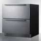 Summit Refrigeration + Cooling Summit 30" Wide 2-Drawer All-Refrigerator, ADA Compliant / 5.42 cu.ft. Capacity, Panel-ready Drawer Front, Stainless Steel Drawers, Professional Handles / SPR3032DADA