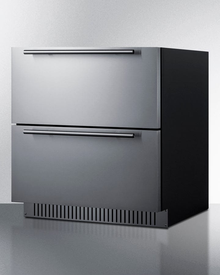 Summit Refrigeration + Cooling Summit 30" Wide 2-Drawer All-Refrigerator, ADA Compliant / 5.42 cu.ft. Capacity, Panel-ready Drawer Front, Stainless Steel Drawers, Professional Handles / SPR3032DADA