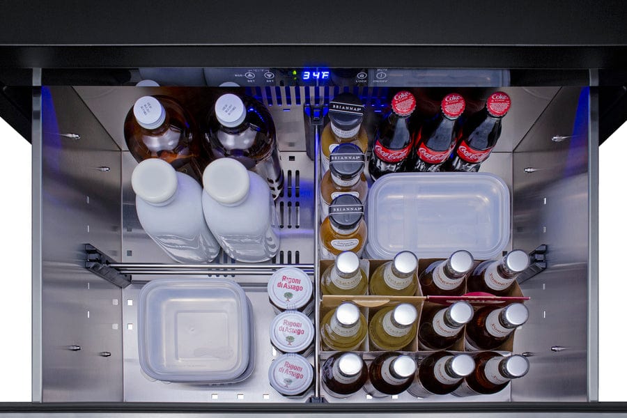 Summit Refrigeration + Cooling Summit 30" Wide 2-Drawer All-Refrigerator, ADA Compliant (Panels Not Included) / 5.42 cu.ft. Capacity, Panel-ready Drawer Fronts, Stainless Steel Drawers, Professional Handles / SPR3032DPNRADA