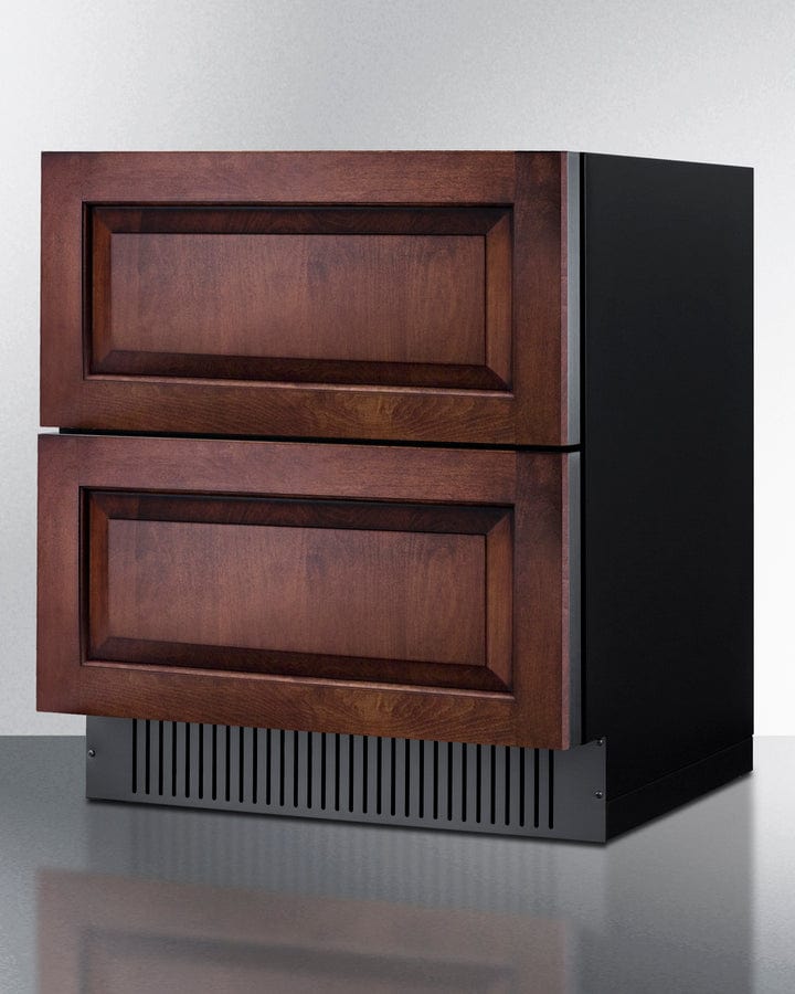 Summit Refrigeration + Cooling Summit 30" Wide 2-Drawer All-Refrigerator (Panels Not Included) / 5.42 cu.ft. Capacity, Stainless Steel Drawers,  Panel-Ready Drawer Fronts, Professional Handles, Frost-free / SPR3032DPNR