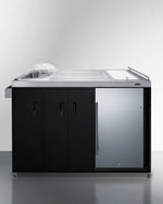 Summit Refrigeration + Cooling Summit 58" Wide Portable Outdoor Kitchenette / Factory-Installed Lock, Sink and Faucet, Slide-Out Waste Bins, Removable Cutlery Bin, Removable Cutting Board Surface, Right Hinge / CARTOS54LS