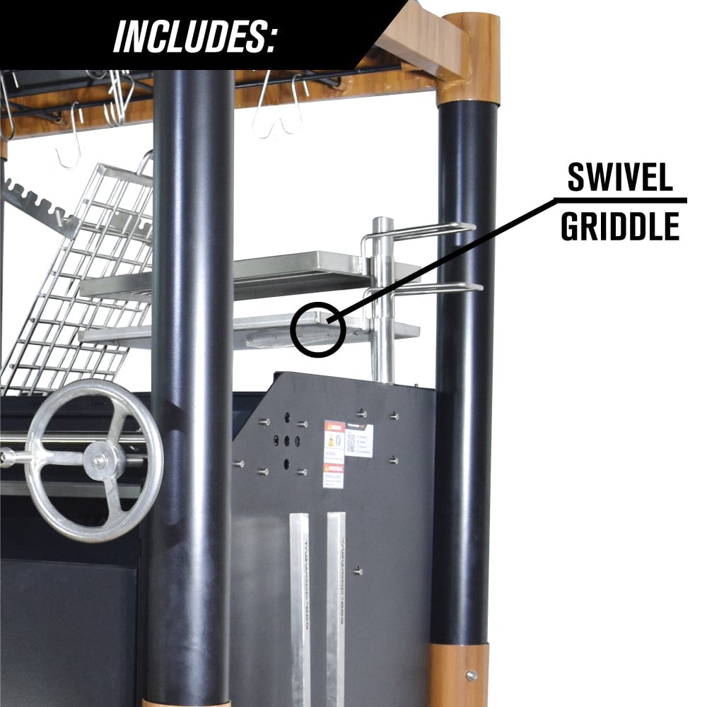 Tagwood Grills Tagwood BBQ the Beast Argentine Wood Fire & Charcoal Grill | Stainless steel and Acacia wood | BBQ02SI