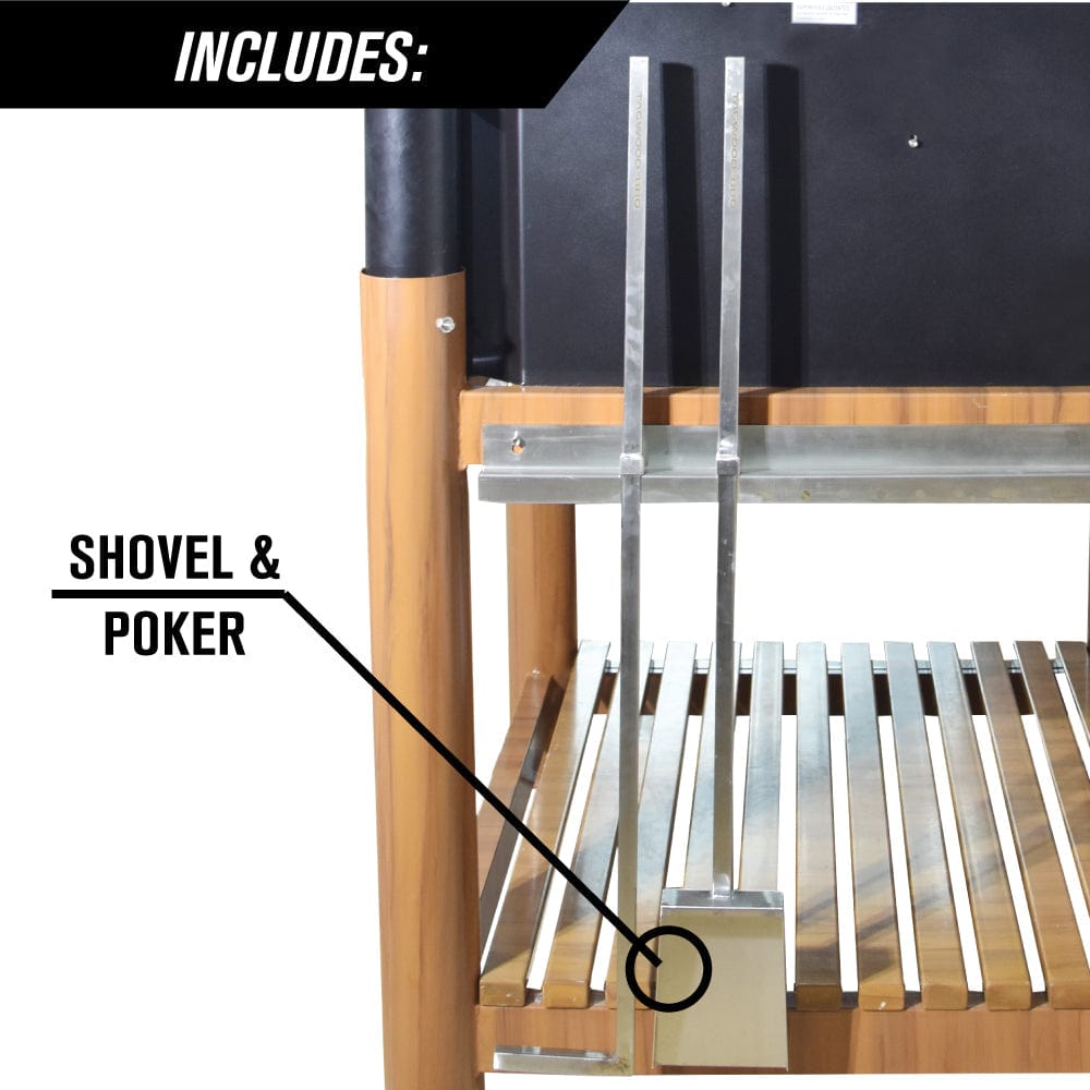 Tagwood Grills Tagwood BBQ the Beast Argentine Wood Fire & Charcoal Grill | Stainless steel and Acacia wood | BBQ02SI