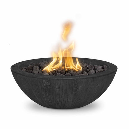 The Outdoor Plus Fire Features Ebony (-EBN) / Match Lit Ignition / Natural Gas The Outdoor Plus 27” Sedona GFRC Wood Grain Concrete Round Fire Bowl / OPT-27RWGFO