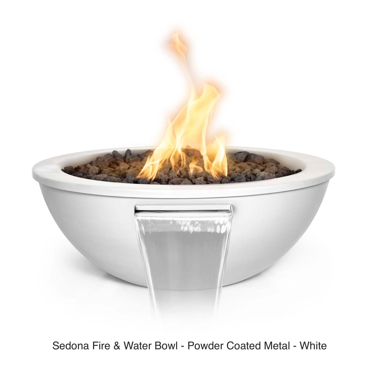 The Outdoor Plus Fire Features The Outdoor Plus 27&quot; Sedona Powder Coated Steel Round Fire &amp; Water Bowl / OPT-27RPCFW