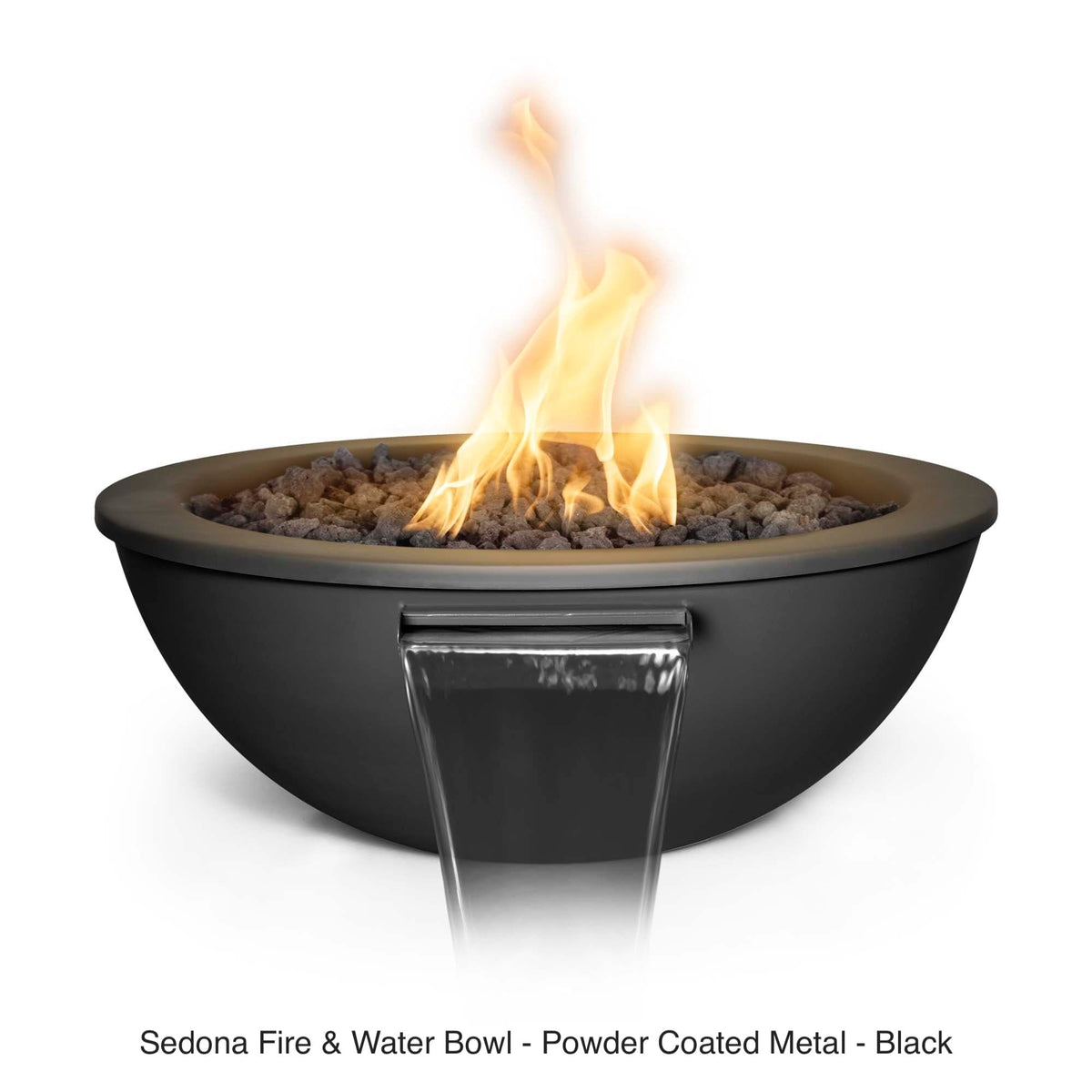The Outdoor Plus Fire Features The Outdoor Plus 27&quot; Sedona Powder Coated Steel Round Fire &amp; Water Bowl / OPT-27RPCFW