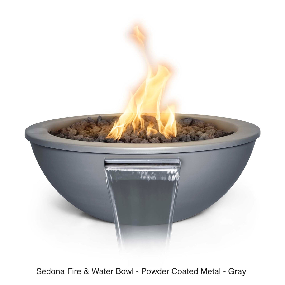The Outdoor Plus Fire Features The Outdoor Plus 27&quot; Sedona Powder Coated Steel Round Fire &amp; Water Bowl / OPT-27RPCFW