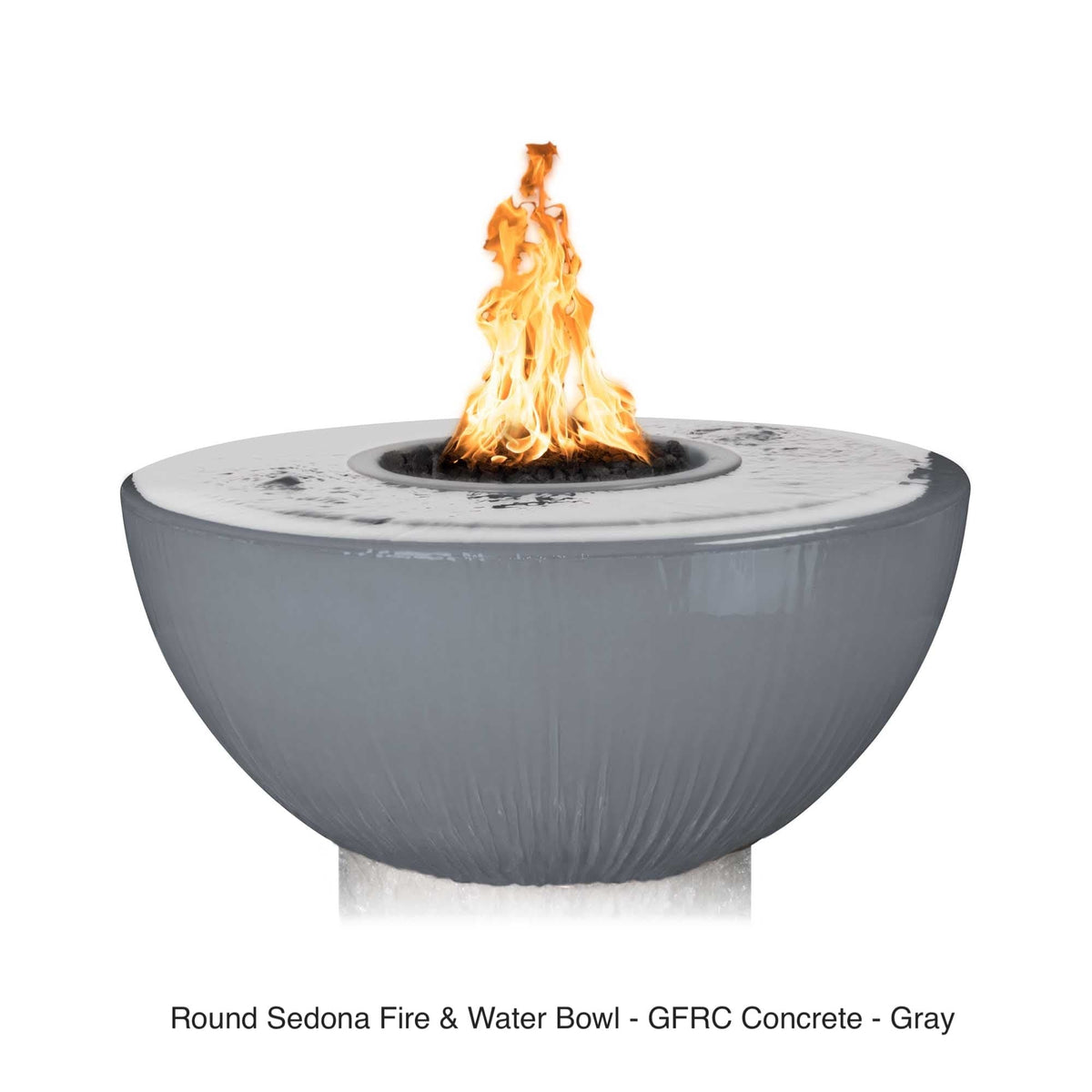 The Outdoor Plus Fire Features The Outdoor Plus 38&quot; Sedona GFRC 360 Degree Spill Round Fire and Water Bowl / OPT-38FW360