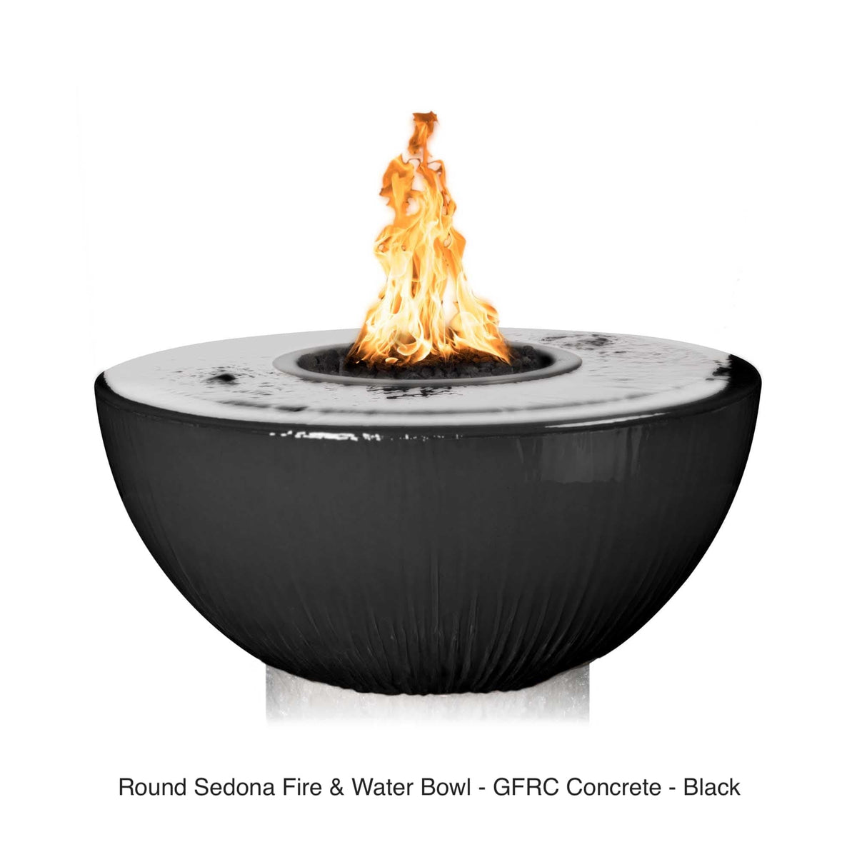 The Outdoor Plus Fire Features The Outdoor Plus 38&quot; Sedona GFRC 360 Degree Spill Round Fire and Water Bowl / OPT-38FW360